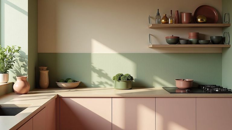 Couleur cuisine 2026 : palettes tendance et conseils déco : Vert en cuisine : du lichen au kaki, comment choisir