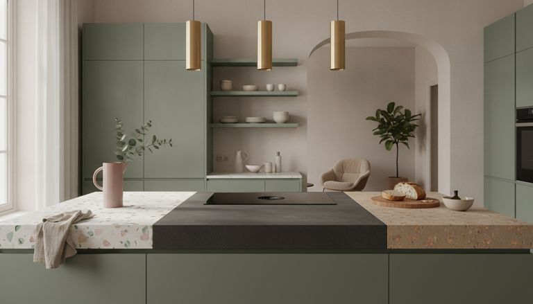 Cuisine 2026 : tendances, matériaux et budget au m² : Plan de travail cuisine 2026 : quel matériau choisir ?
